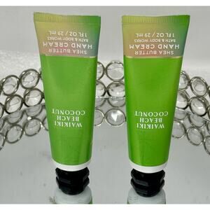🌺🏝️NEW 2-Pack Waikiki Beach Coconut Hand Cream 1 oz Bath & Body Works🏝️🌺